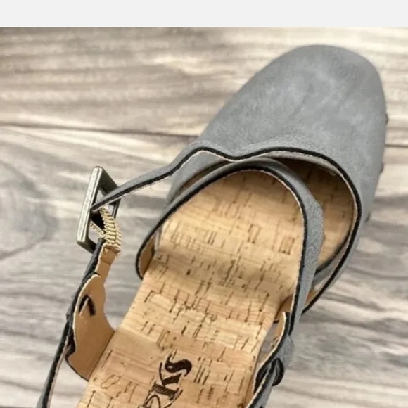 Korks Kork Ease Wendy Cross Strap Studded Clog Platform Sandal Grey NEW - Picture 7 of 7